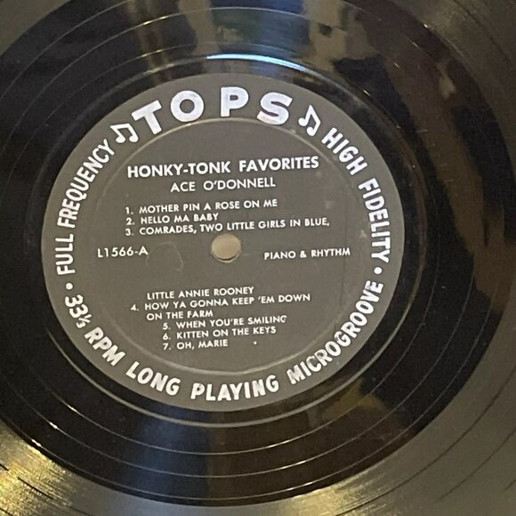 Ace O'Donnell Honky-Tonk Favorites (Vinyl, 1957) Tops Records L1566 Good LP - Picture 7 of 9